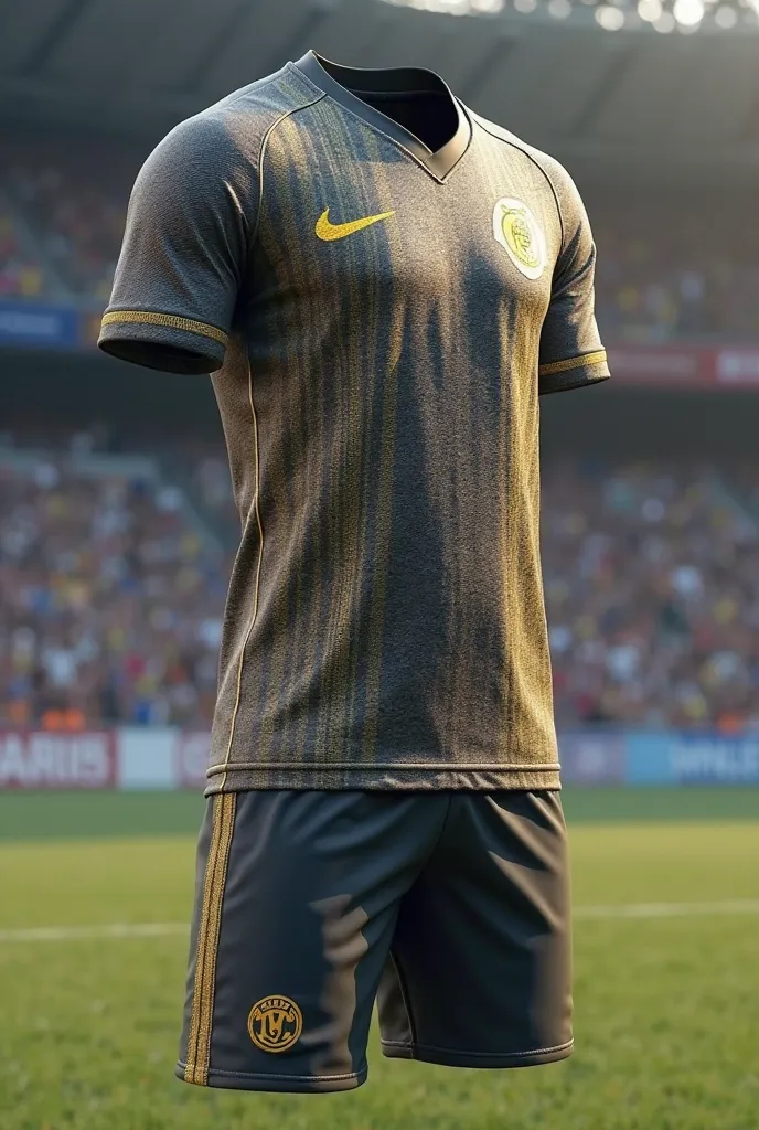 texture for soccer uniform in gray and gold, front part without logos or sponsorships