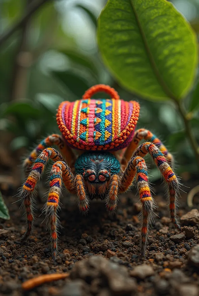 Spider knitting Wayuu backpack