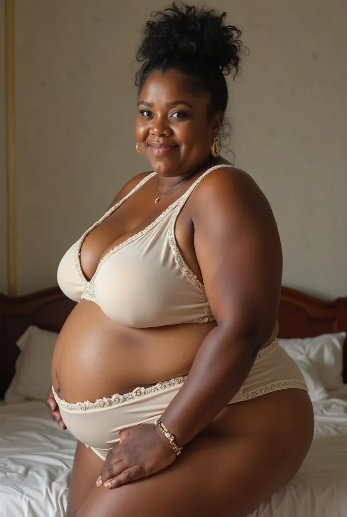 Black har Armpits showing 50 year old indian married ,extremely ultra morbidly obese woman looking at the viewer, wearing a transparent cream colour ba and panties, big Fat ass,wide hips,Big thighs, scooped Big breast, Voluptuous Body,fat wide ass ,messy b...