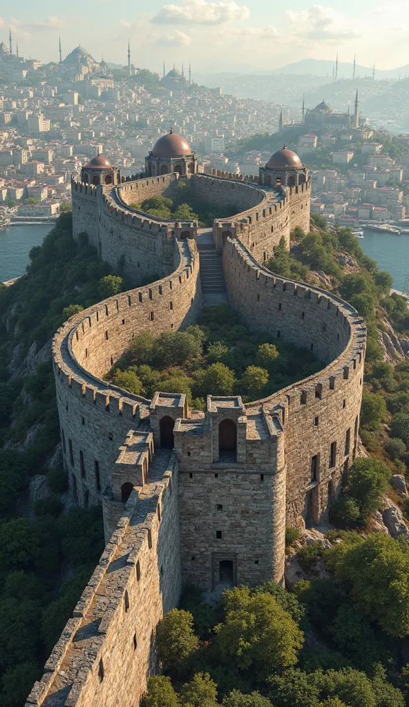 Aerial View of Istanbul Walls