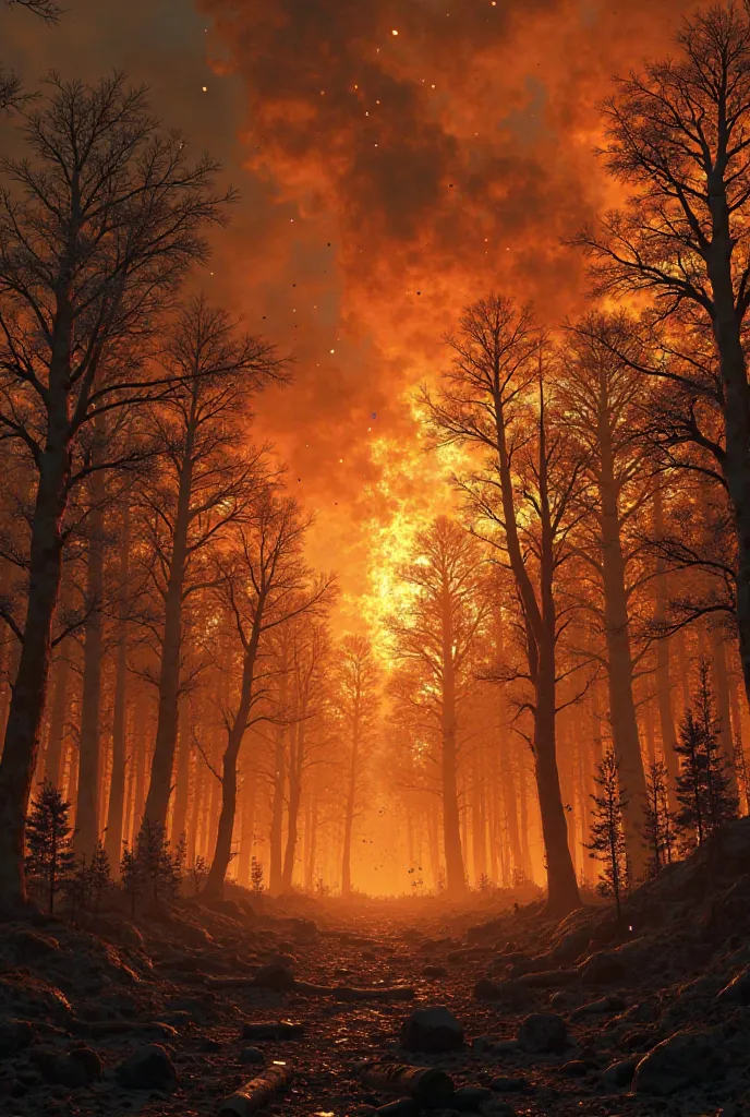 a burning forest