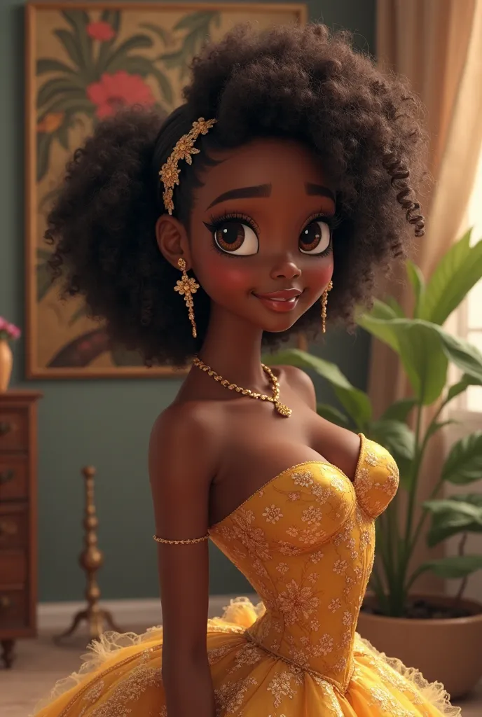 Here is the adjusted prompt to generate an image of a black princess From Disney realistically presented in ultra HD 8K high definition:

"Create an image of a black Disney princess, realistically portrayed in high definition ultra HD 8K. The character mus...