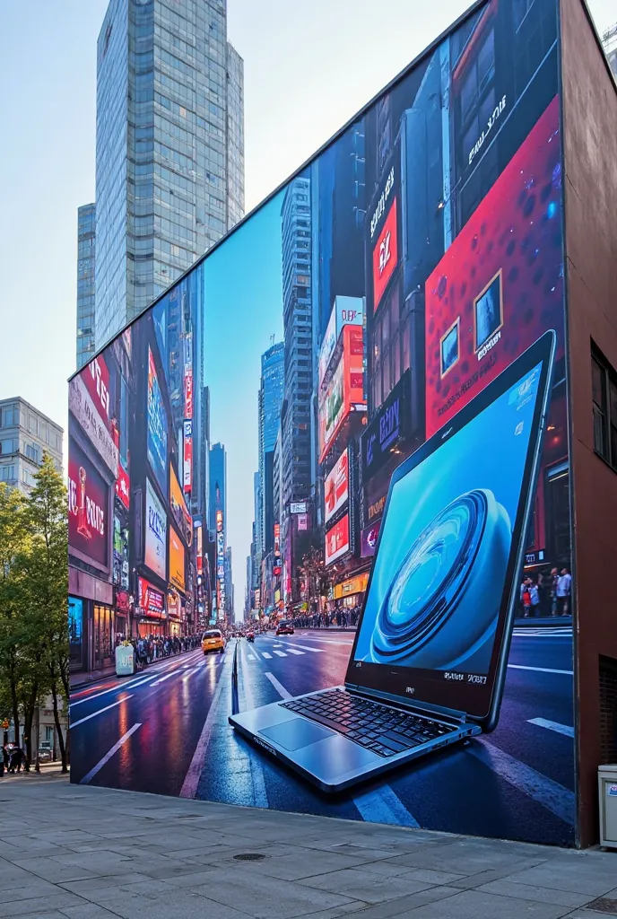 A public mural promoting the Samsung brand