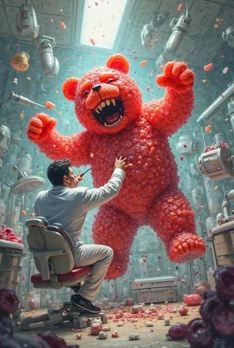 You can make a gummy bear a super villain by fighting with a dentist (The dentist won)