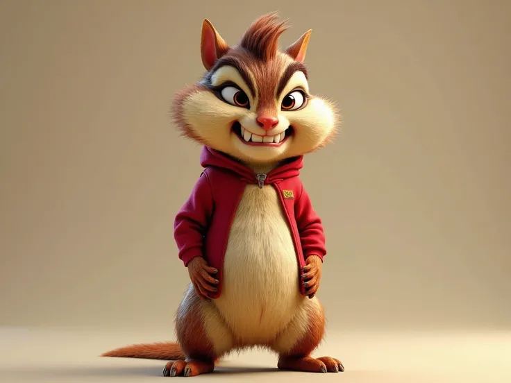 Alvin from the Chipmunks movie, 4K, standing, with anger