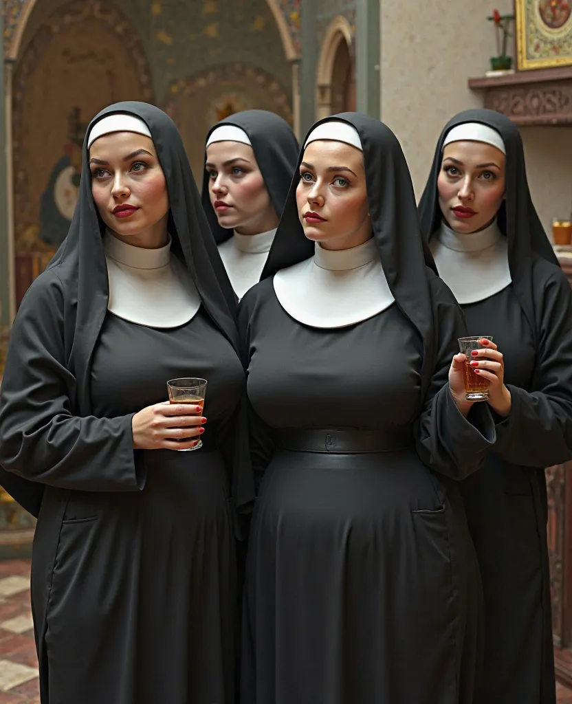 Busty nuns ,full body ,Toddy clothes and milk in your mouth