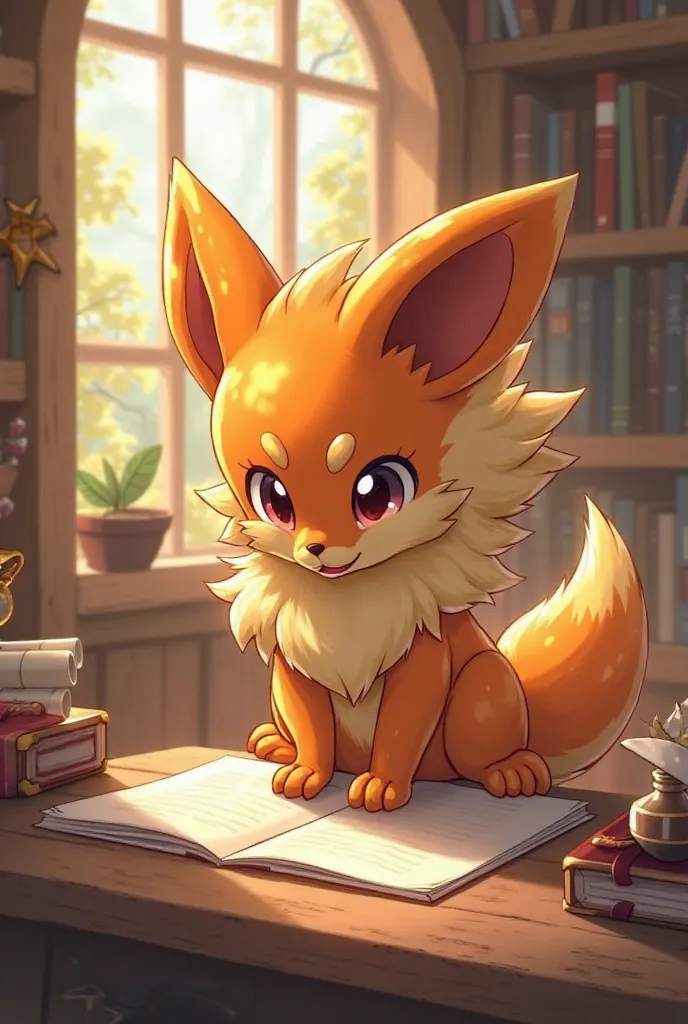 Growlithe studying