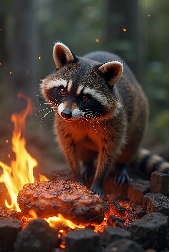 Grilled racoon
