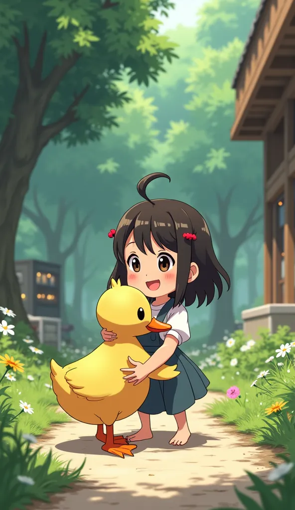 Make an anime about The Girl and the Duck 