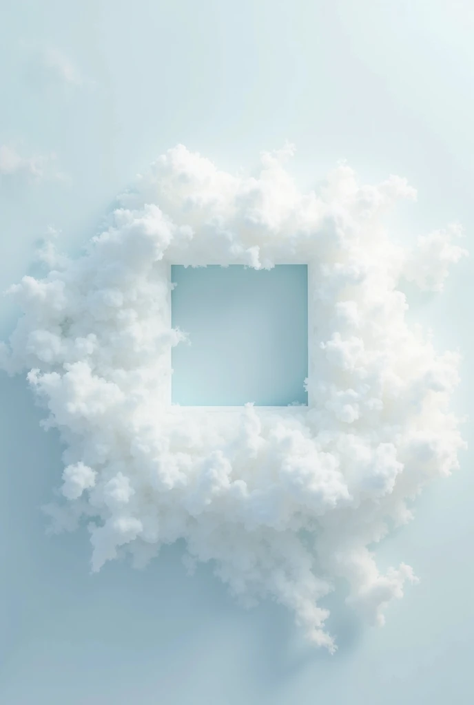 there is a close up of a white cloud with a square drawing, white, like in the image