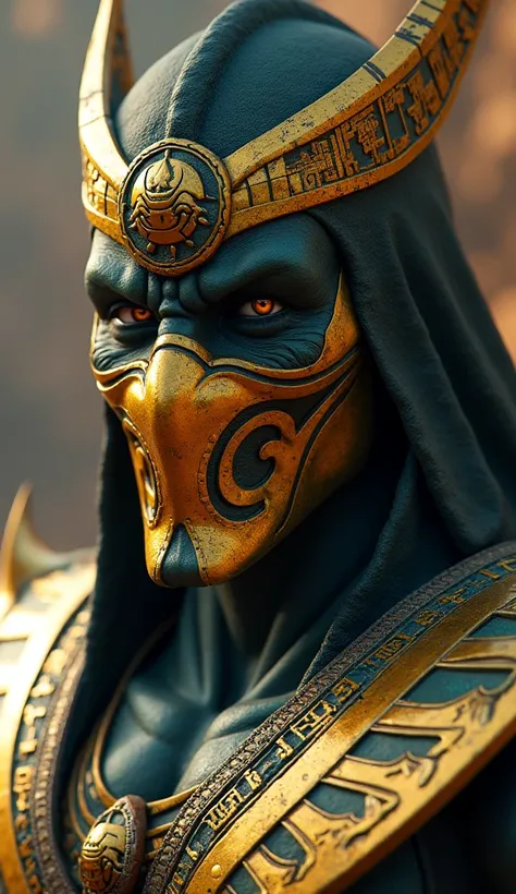 "Josh Brolin as Kotal Kahn hyper realistic shiny", focusing only on the face and the super realistic shiny part"**Kotal Kahn** is an iconic character from the * mortal kombat*, known for his imposing appearance and his role as warrior emperor of Outworld. ...