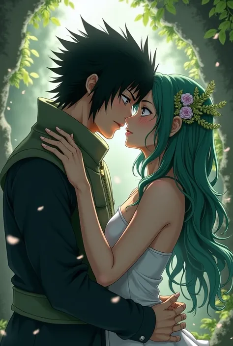 Kiss between Sasuke Uchiha and Ibara Shiozaki 