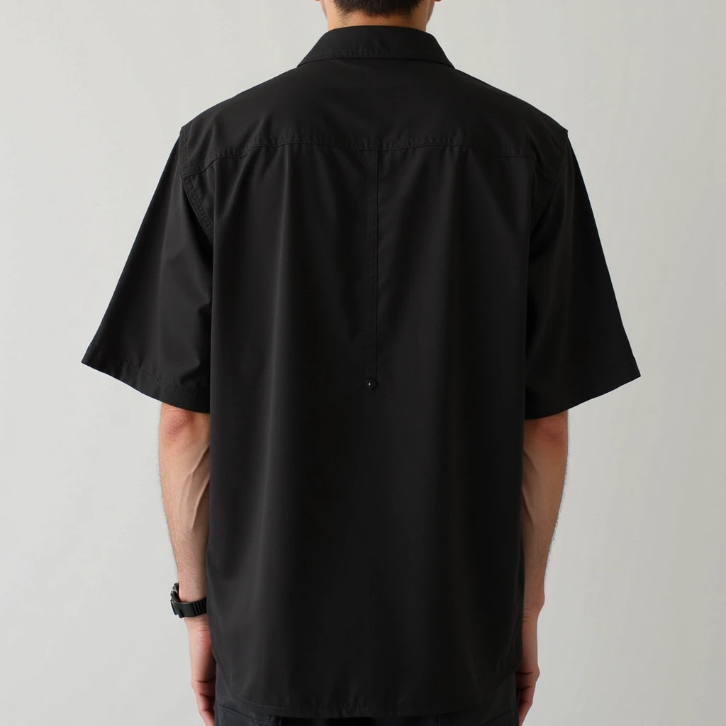 Black half sleeve cotton shirt for men