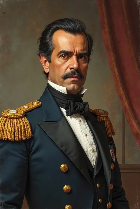 Create General Jacinto Lara in accordance with the images found on the internet wearing the uniform of a Venezuelan procer from the 1830s