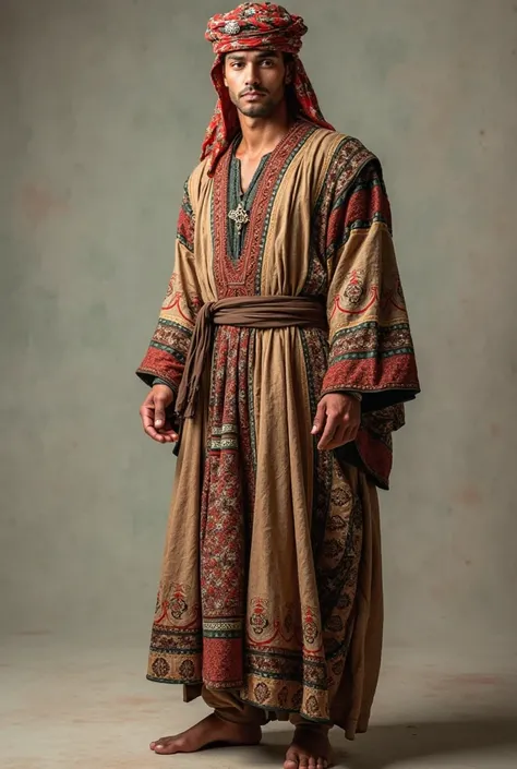 Man in Algerian Berber dress full picture without beard 