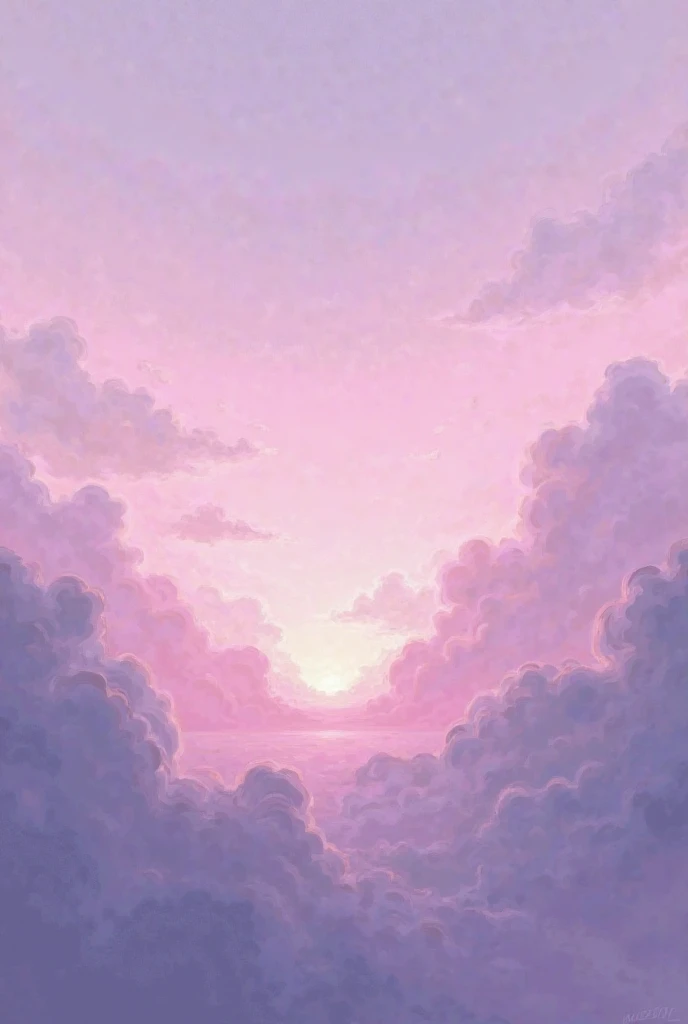 Lilac sunset and clouds with the initials N14