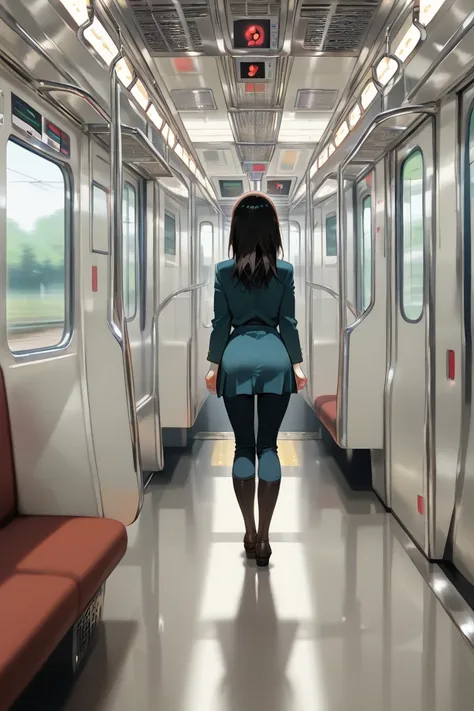 masterpiece, best quality, high resolution, anime, 1 girl, train driver