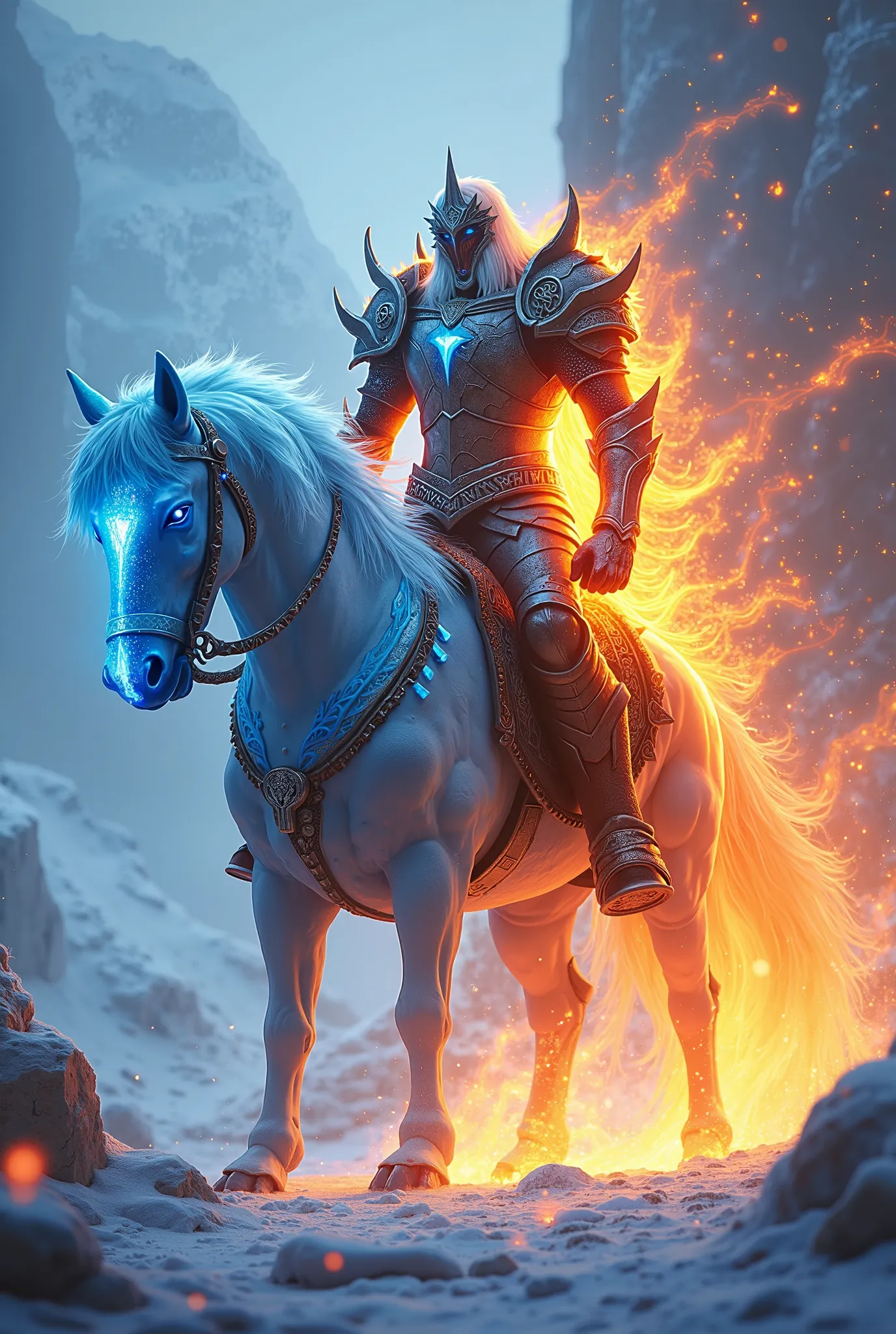 Fire and ice combination pekka and rider