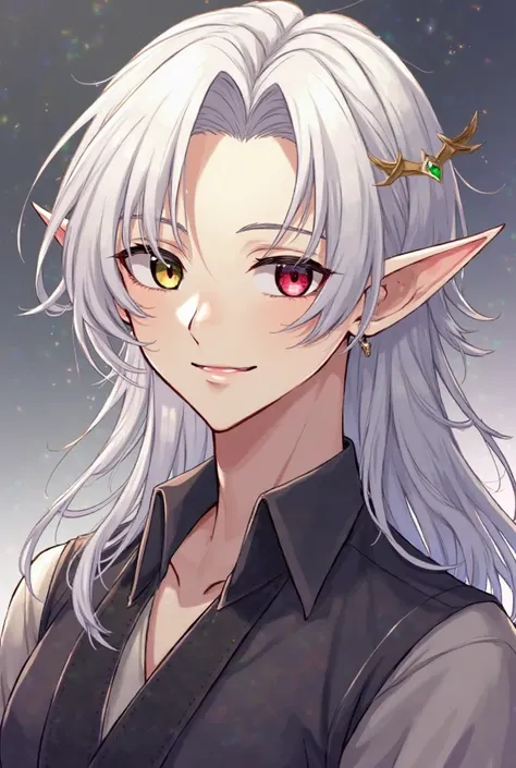 1
a delicate androgynous prince, handsome guy in demon slayer art, beautiful androgynous prince, he has elf ears and gold eyes, white haired deity, androgynous vampire, fit male, male anime character, handsome japanese demon boy. He has heterochromia. One ...