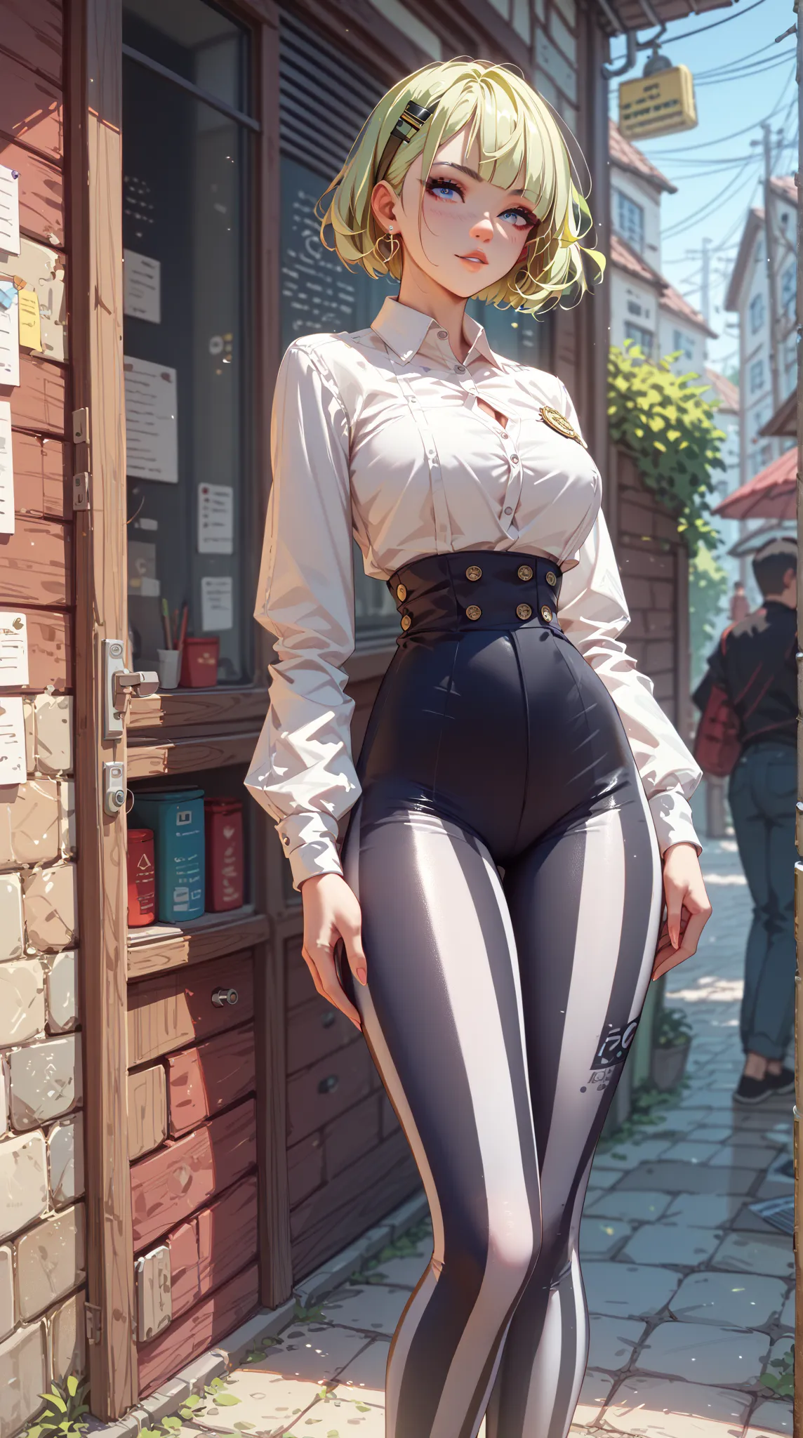 Charming and Mysterious Women。Striped Tights with Locking Holes。Transparent High Waist Skirt。complex、grace、 Highly Detailed 、Concentrated Expression、glow、high contrast、Clear focus 、illustration、dark、 High detail， HD ，8k Defense Rate