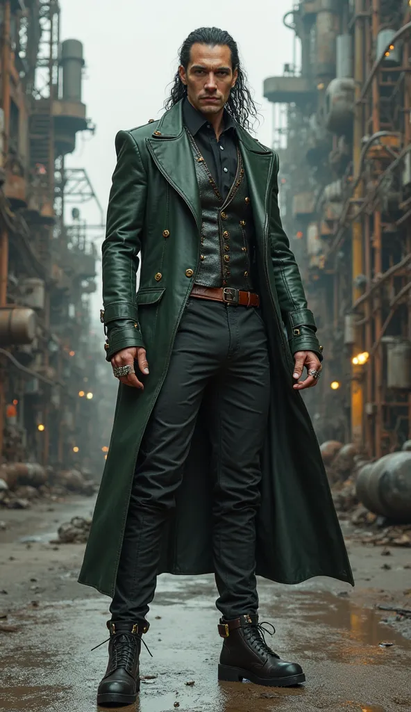 God, Loki., Modo Dieselpunk, full body front view, Men's mode 