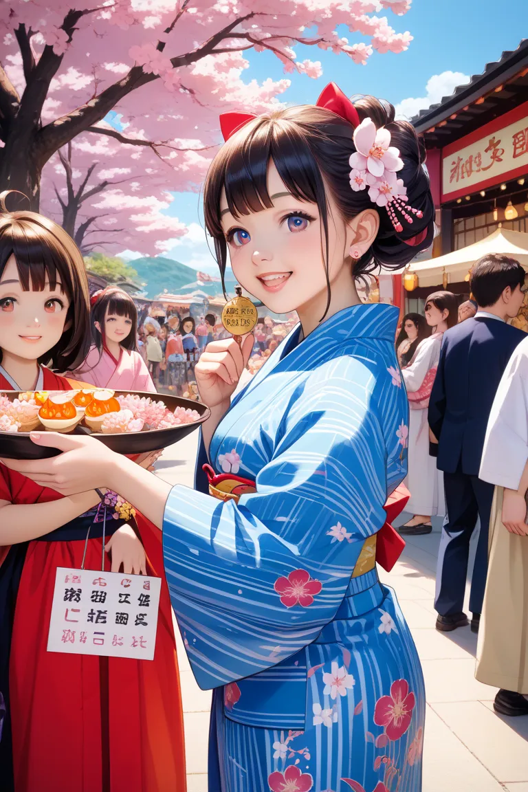 There are a lot of girls、There are only cute girls、It looks like Hina Dan、Doll&#39;s Festival、Younger ren、Girls wearing Japanese clothes line up like Hinadan