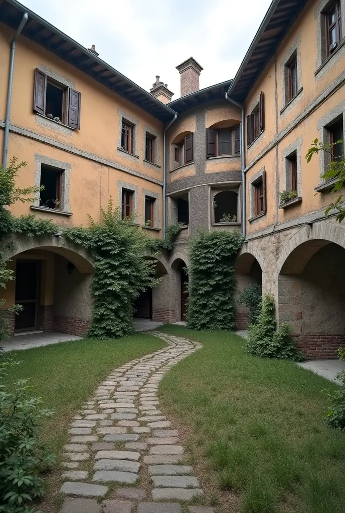 In the old unfinmerian duplexe villa with its defraded paintings, there is a large rear courtyard.  There is a large dusty courtyard with nests of birds abandoned in rusty aluminum sheet, in the center of this course, there is a swimming pool under constru...