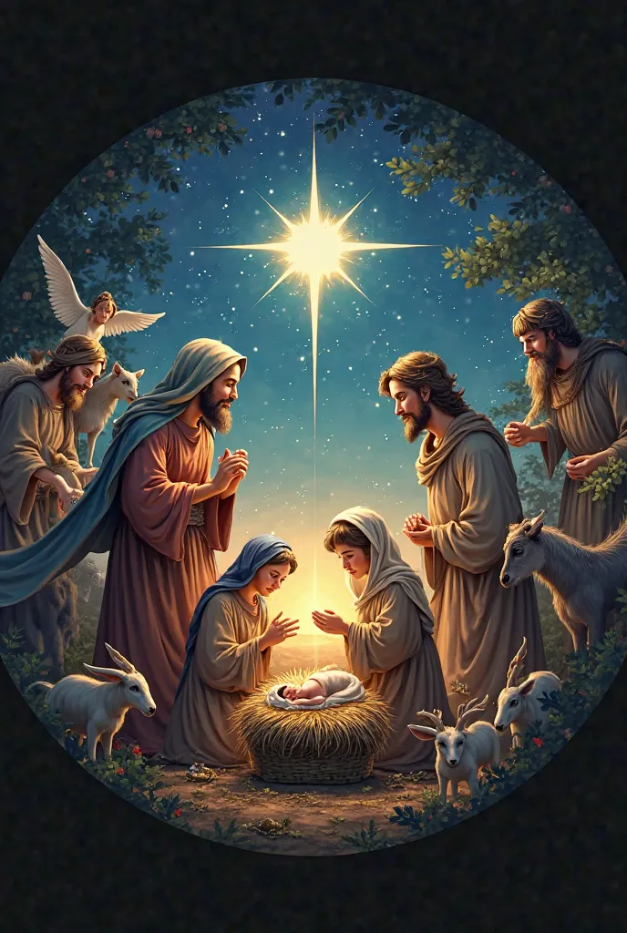 CIRCULAR IMAGE OF CHRISTMAS NATIVITY SCENE