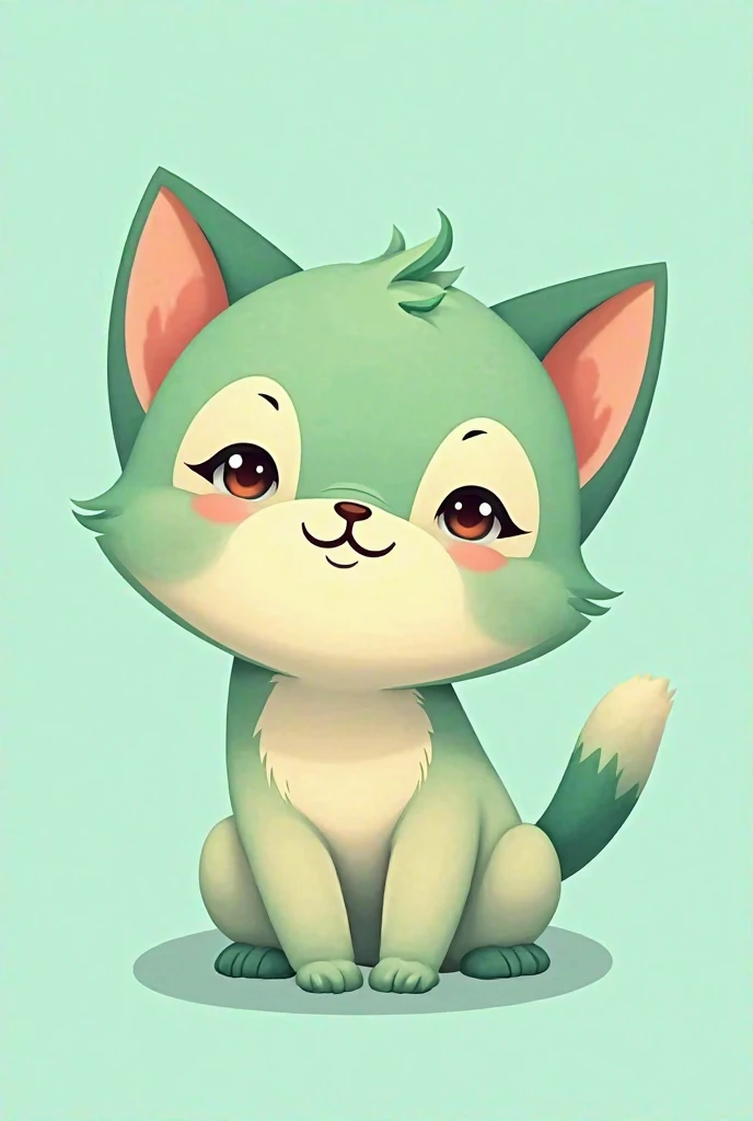 Art vectoriel logo mignon mascotte dinausore simple illustration graphique avec un caractère très exceptionnel et expressif avec une palette de couleurs tendance animé et cute de dégradation de beau Vert et jaune ou bleu