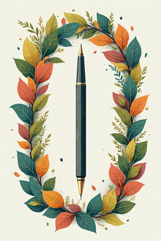 Take a pen logo with a border of colored leaves and say the word ecoflora 