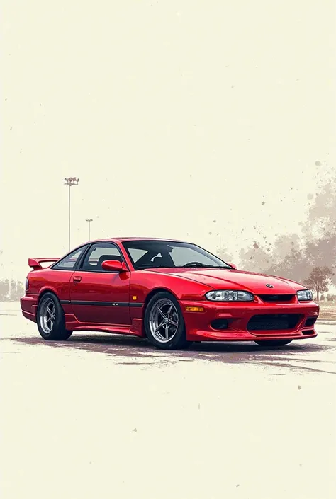 a drawing-like image Chevrolet Cavalier Z24 from 1995 to 1999 in red two-door 