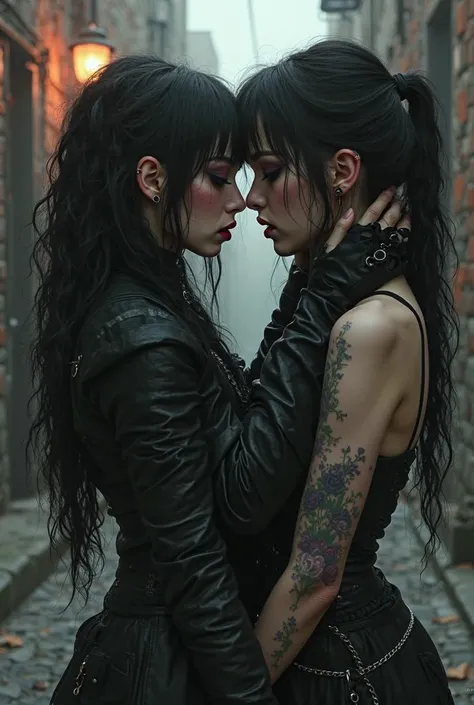 Emo girls kissing