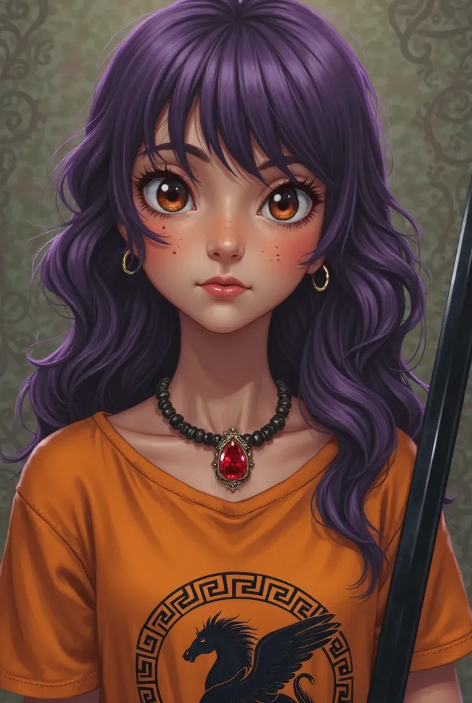 A demigod, From Camp Half-Blood, Contained in the Percy Jackson book saga. She is the daughter of Hades, King of the Underworld and the Precious Jewels. Her hair is purple with an already grown fringe, What gives a movement to the cut. lightly tanned skin ...