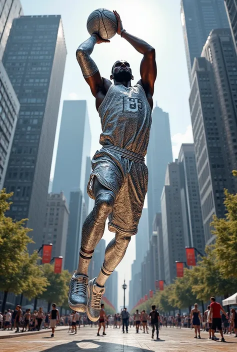 Statue of LeBron James made of platinum and diamond 