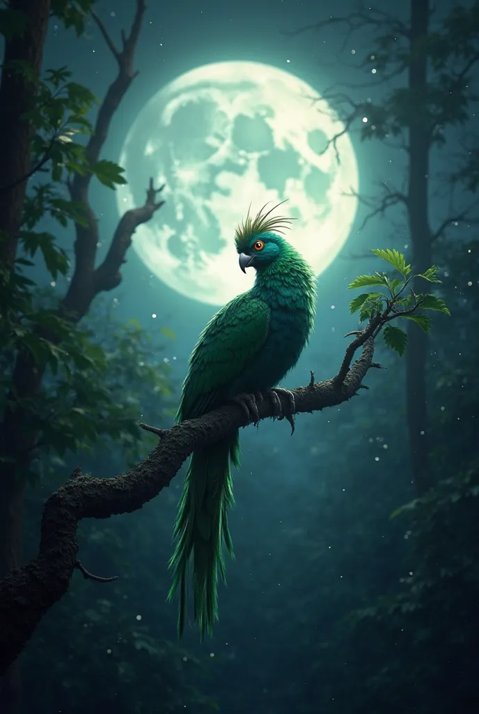 Quetzal on the full moon