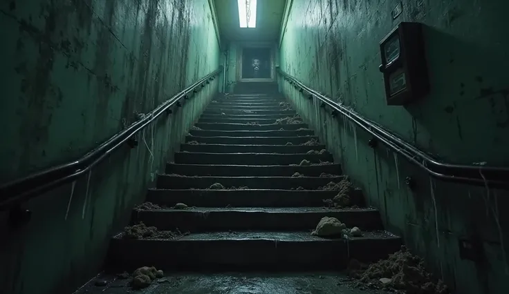 dark eerie hospital staircase