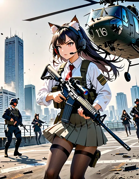 (holding gun, finger on trigger)
