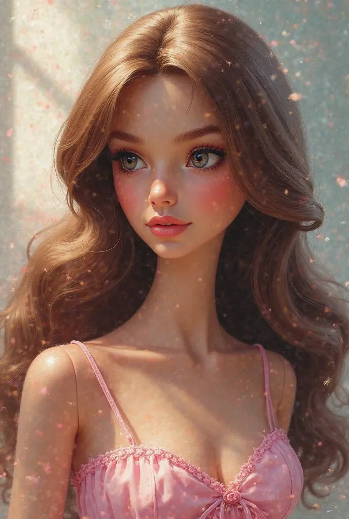 Barbie brown hair painting 
