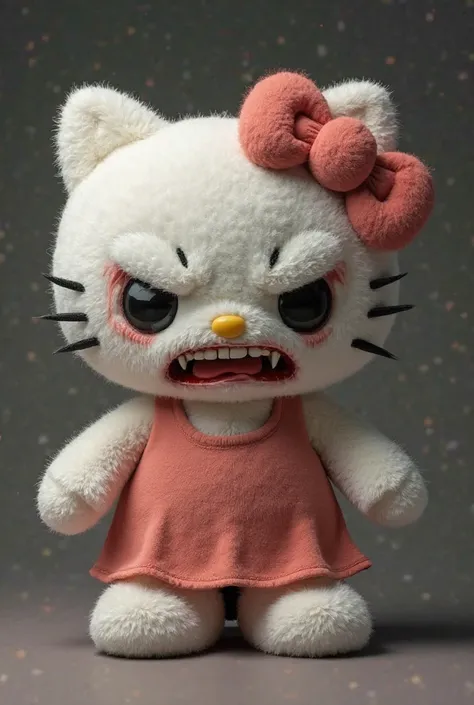 Hello Kitty in plush with a very angry face