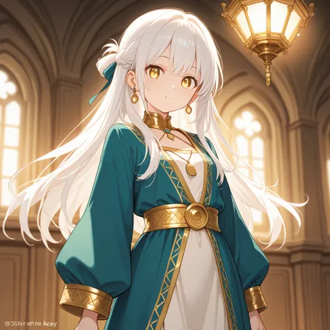 girl,white hair,Very long hair, half up, with gold eyes,Malpan ,mandari, small height,naked