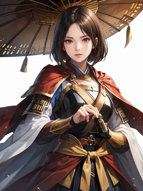    short hairの美しい女性 ：1.3,  artwork inspired by Grovitz , short hair、 Hanfu,((  pure white background )), ( Top Quality),   handsome， Beautiful female knight , 2.  5d cgi Fantasy Artwork ,  EXQUISITE DIGITAL ART ,   Extremely Great Work  ,  fan art best art...