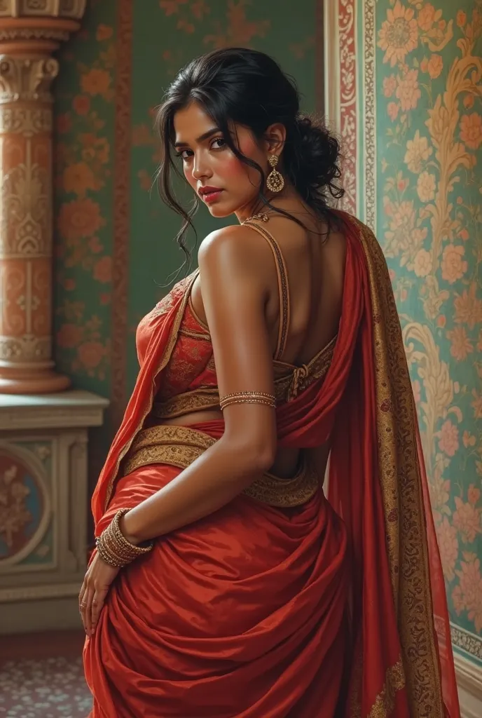 Indian, teacher, sari, cleavage, ass tight round sari, fat ass, ass cleavage 