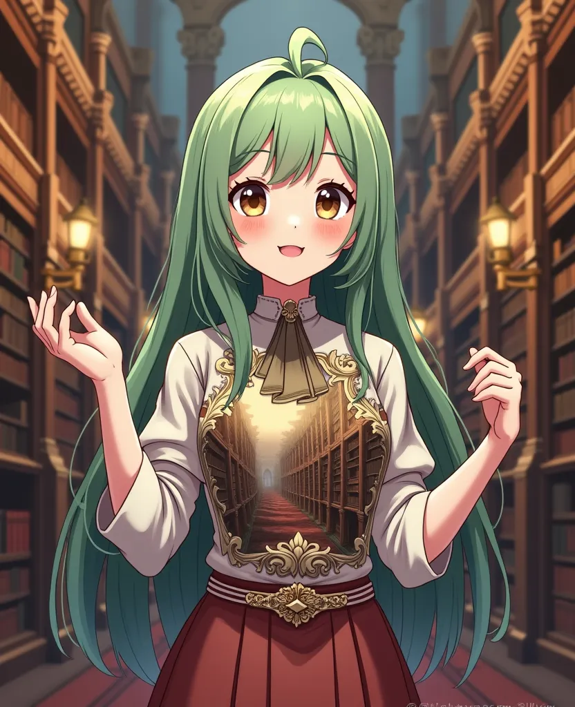 A Victorian library fund,  anime girl t-shirt 