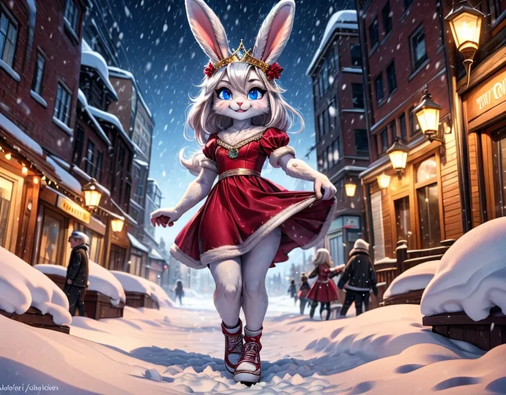 furry art bunny
((Poppy bunny )), ((white hair long big 8 meter)), ((white fur)), ((perfect body)), ((Bunny ear 900mm)), ((Leg and average)), ((body full magics)), ((eye blue)), ((Christmas dress )), ((princess crown on head )), ((white shoe shining snow b...