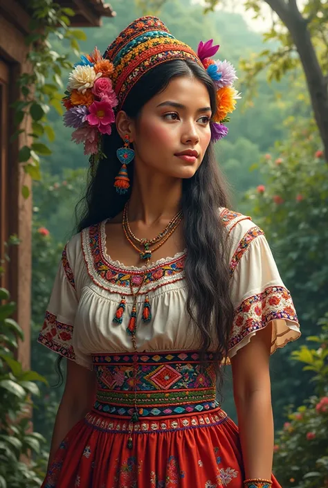 Guatemalan woman in typical costume 