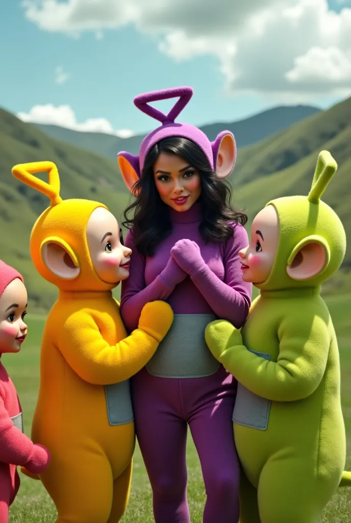 The Teletubbies with the porn actress, Mia Khalifa