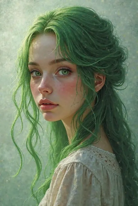 Sylphie Greyrat with green hair