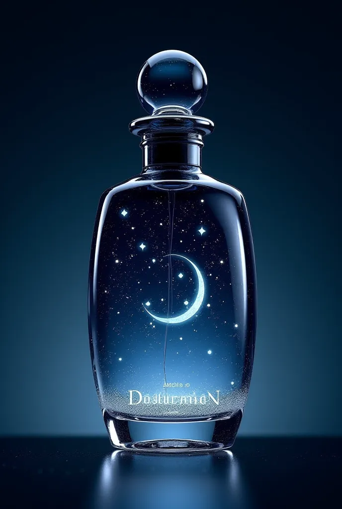 Classic and elegant perfume bottle with moon and stars design and bearing the brand called ASHES OF A DREAM