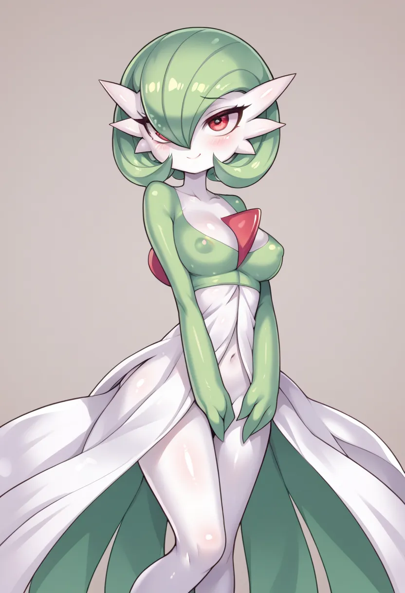 score_9, score_8_up, score_7_up, gardevoir, hands over crotch