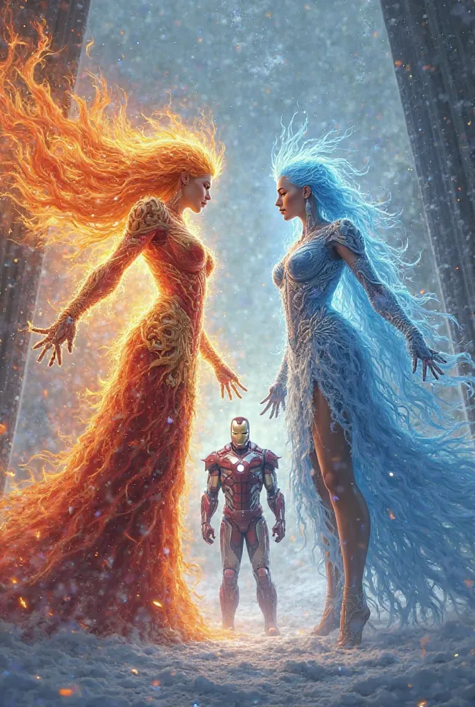 Fire Queen, ice queen, iron man,  prince 